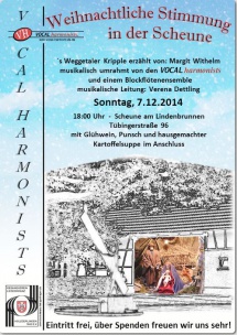 Konzertplakat Scheune 7.12.2014
